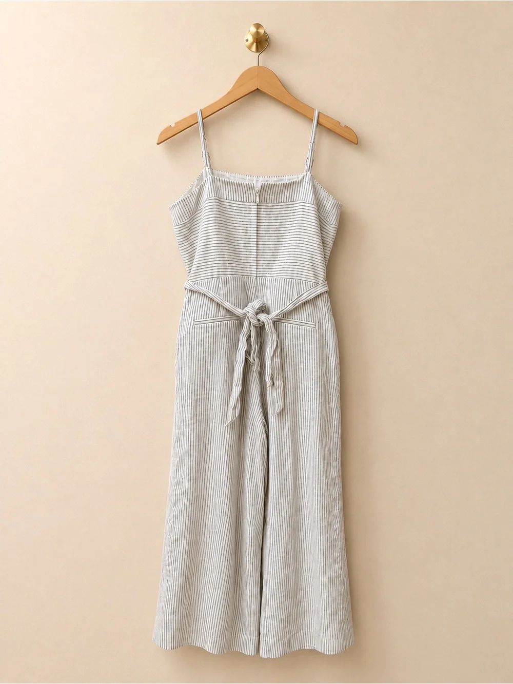 Banana Republic Linen Blend Striped Wide Leg Jumpsuit Size 4